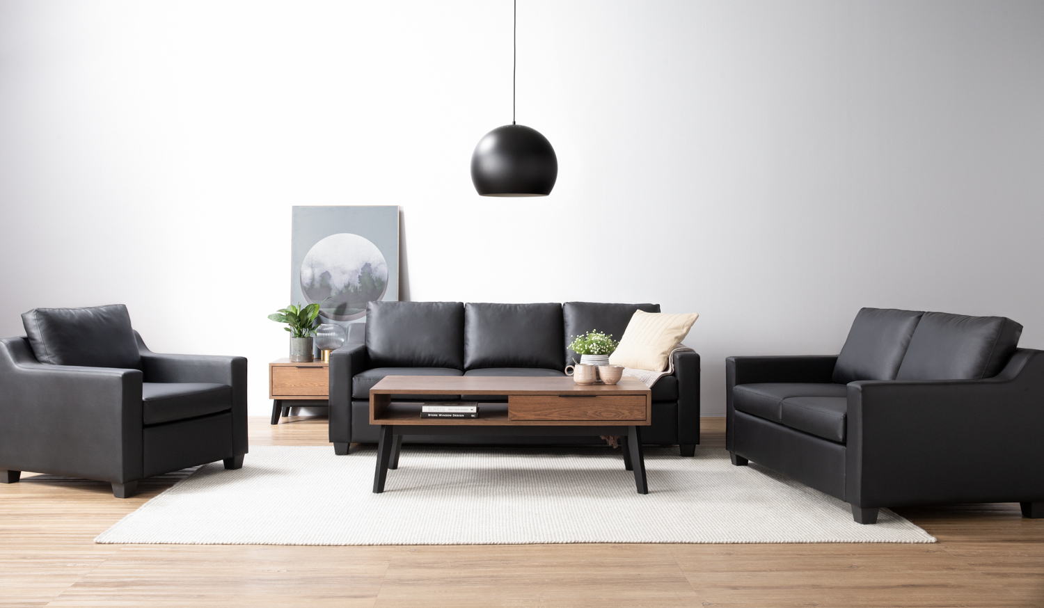 Baleno 3 Seater Sofa Black - Image 4